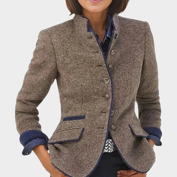 Women’s Blazer Workwear Tailored Stand Collar Button Front