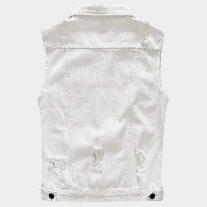 Distressed Sleeveless | Denim Jacket For Men