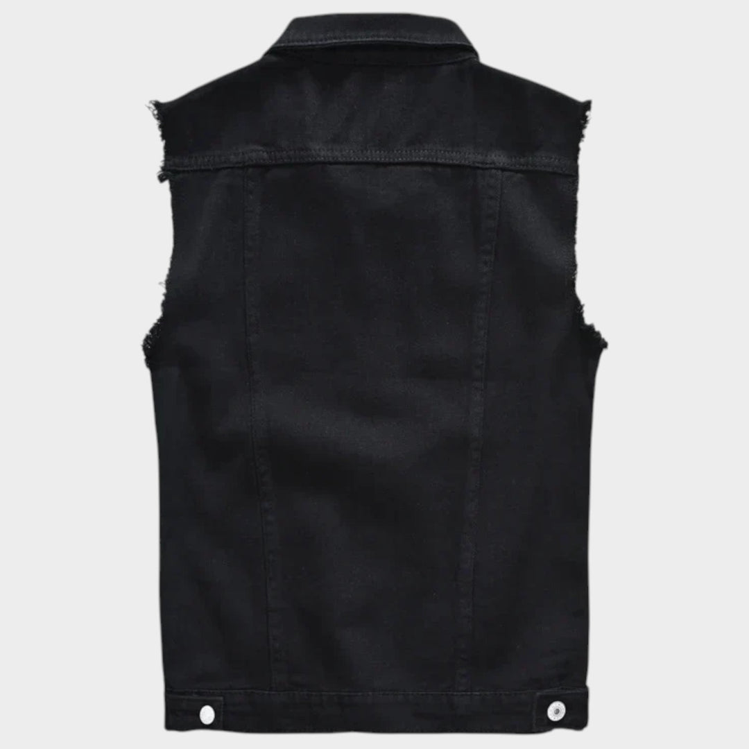 Distressed Sleeveless | Denim Jacket For Men