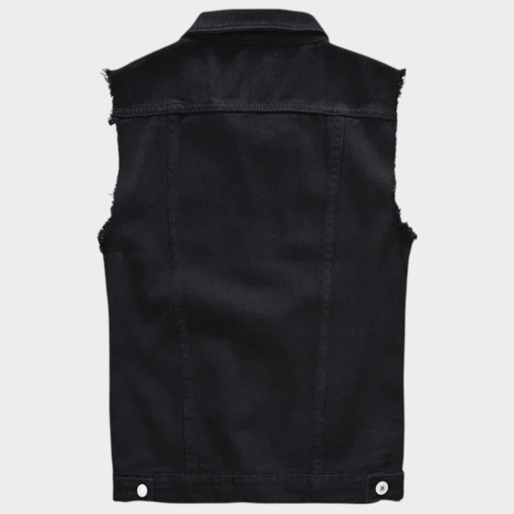 Distressed Sleeveless | Denim Jacket For Men