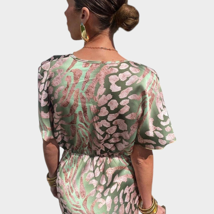 Cocktail Knot Front Floral Midi Dress