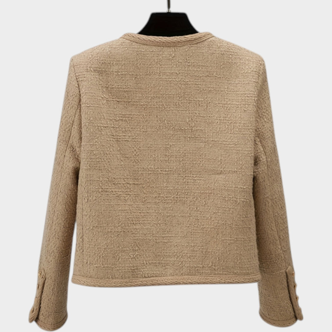 Women’s Jacket Casual Knit Gold Button Pocket Detail