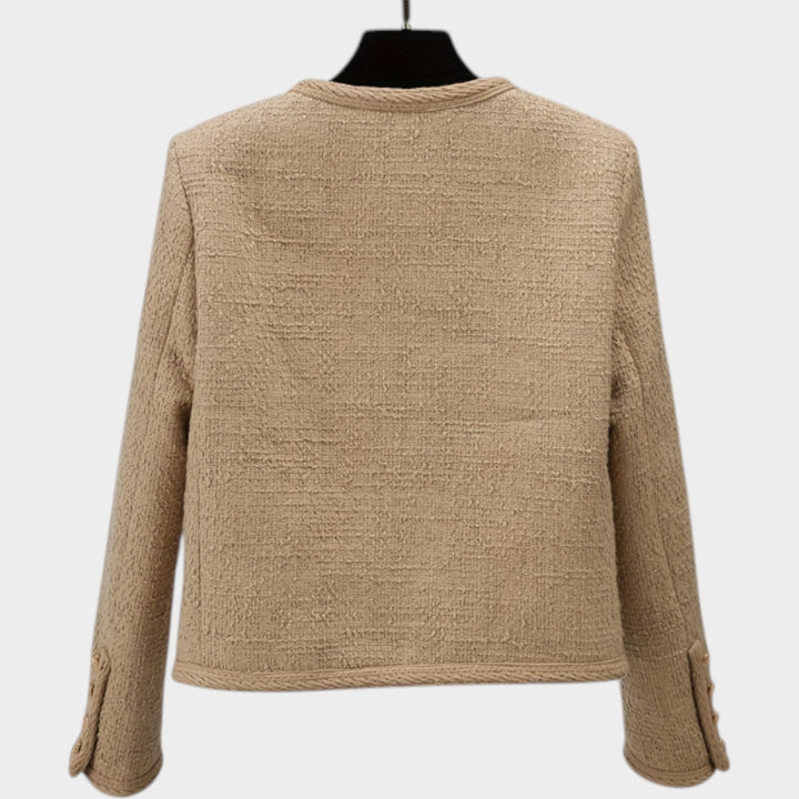 Women’s Jacket Casual Knit Gold Button Pocket Detail
