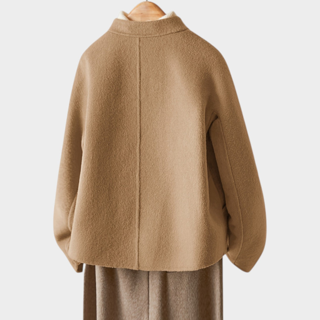 Women’s Wool Jacket Casual Short Double Breasted Lapel