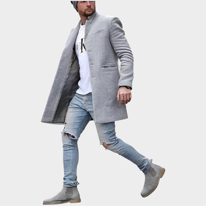 Modern Stand Collar | Woolen Coat