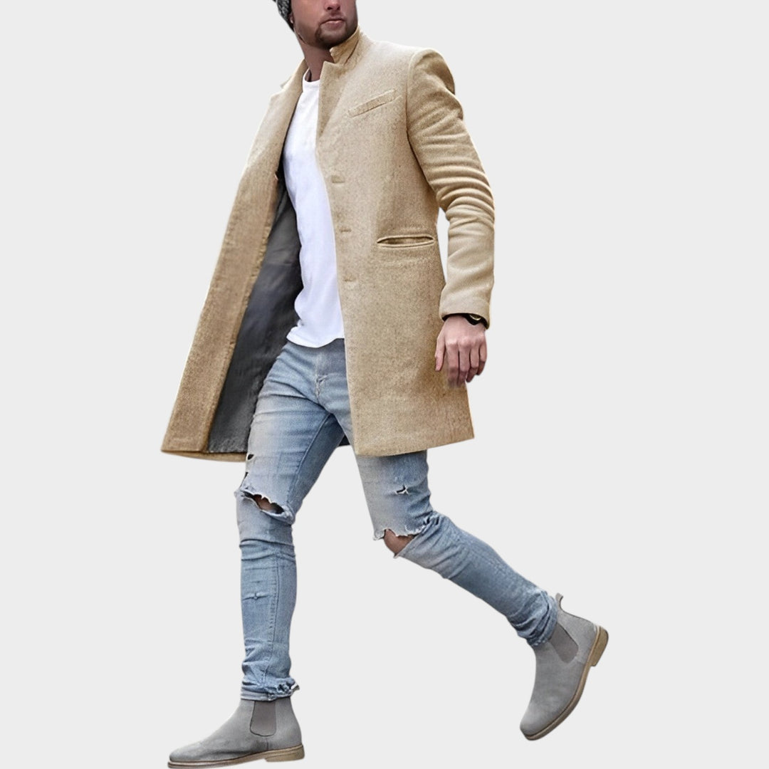 Modern Stand Collar | Woolen Coat