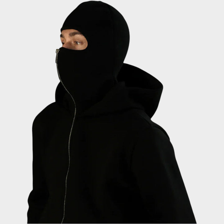Unisex Zip-Up Hoodie | Integrated Face Cover Streetwear Jacket