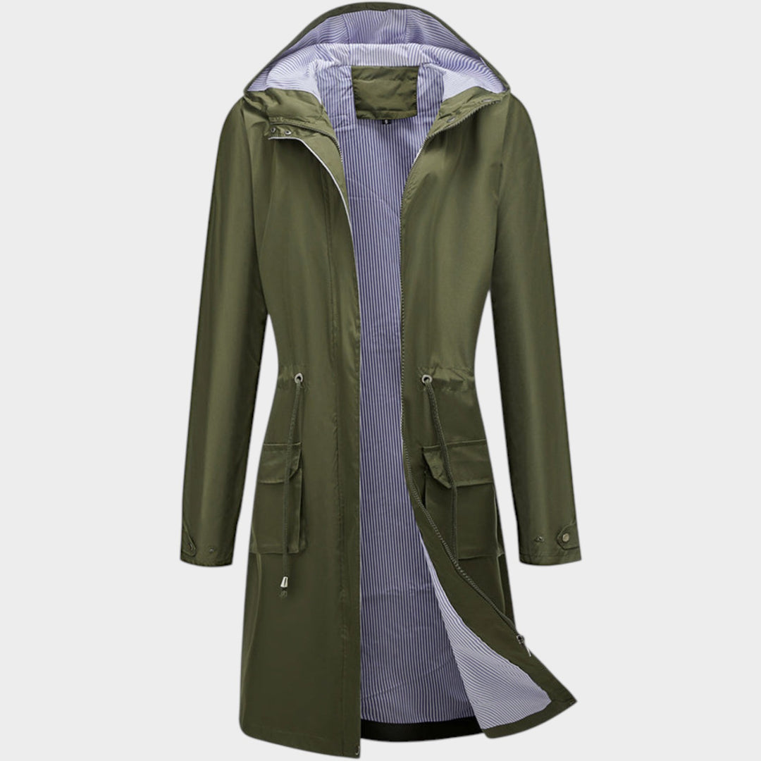 Women’s Waterproof Raincoat Hooded Adjustable Drawstring