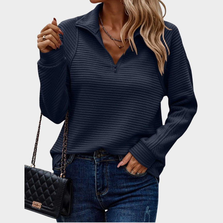 Stylish Ribbed Knit | Quarter Zip Sweater