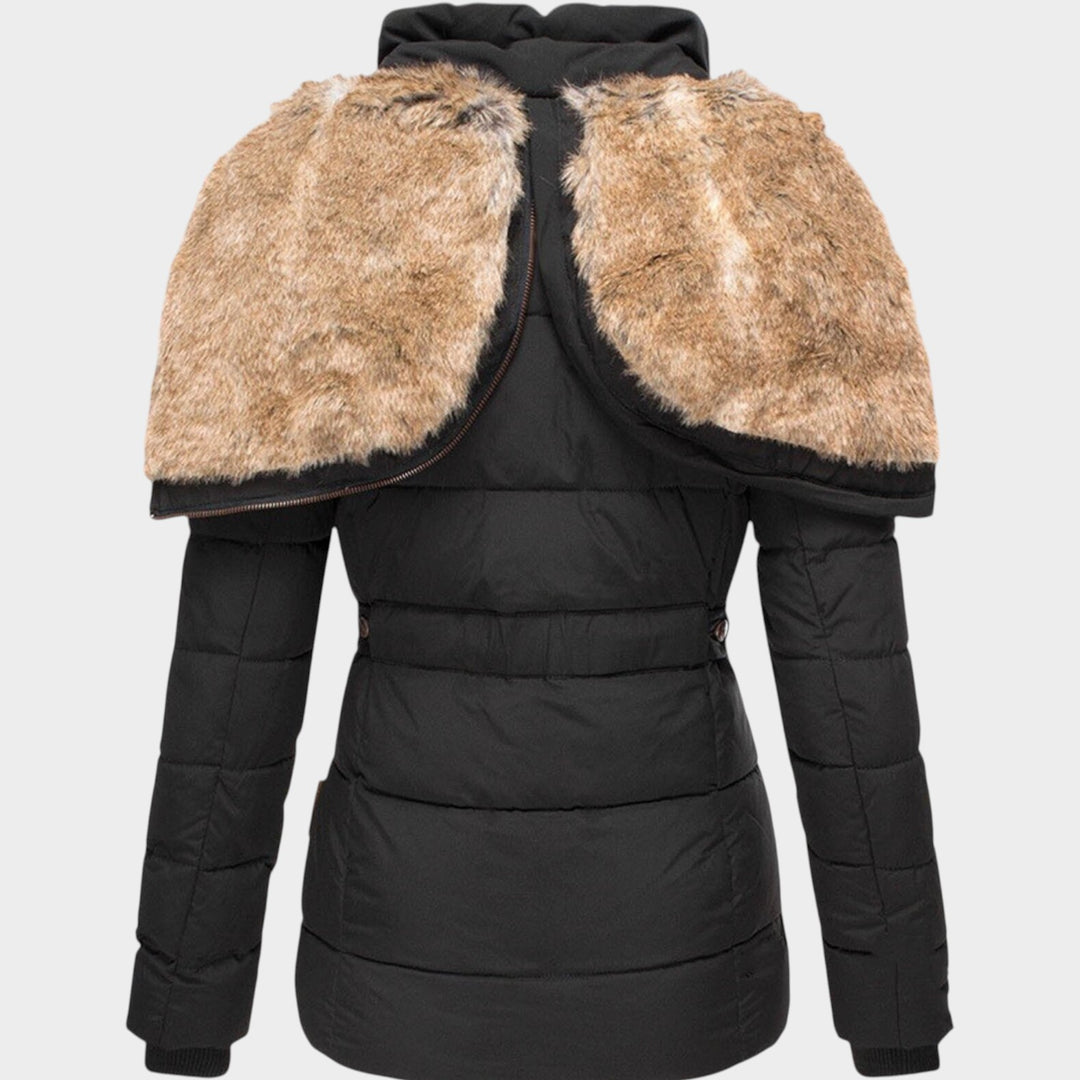 Women’s Puffer Jacket Faux Fur Hood Padded Winter Coat