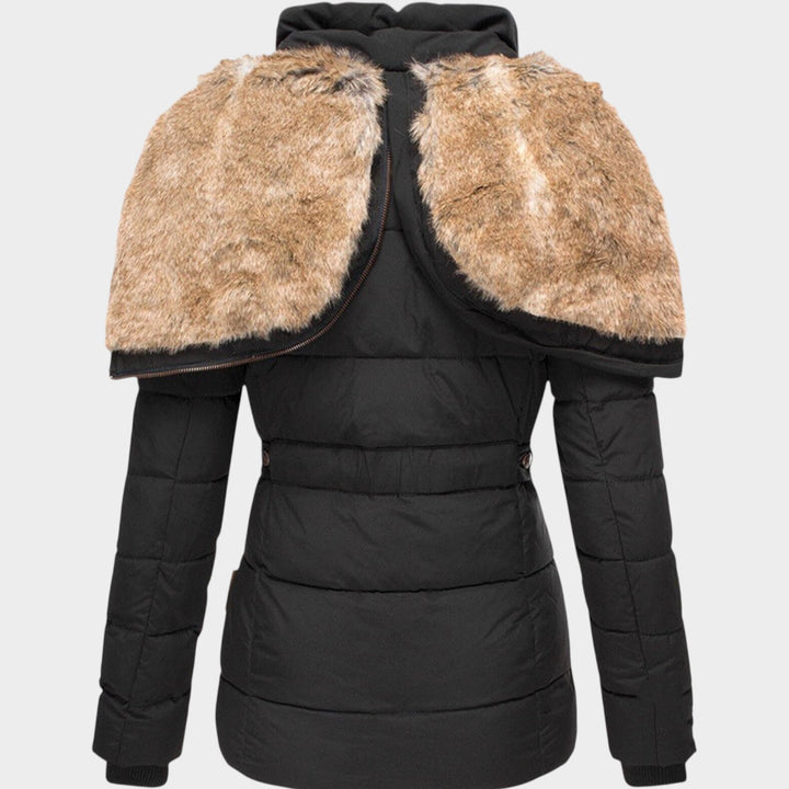 Women’s Puffer Jacket Faux Fur Hood Padded Winter Coat