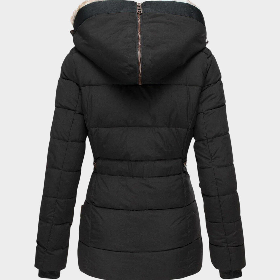 Women’s Puffer Jacket Faux Fur Hood Padded Winter Coat