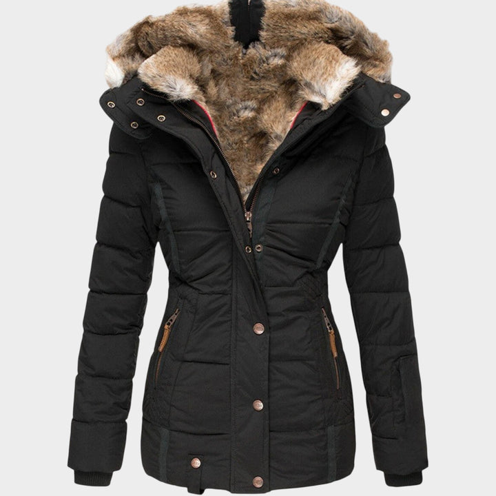 Women’s Puffer Jacket Faux Fur Hood Padded Winter Coat