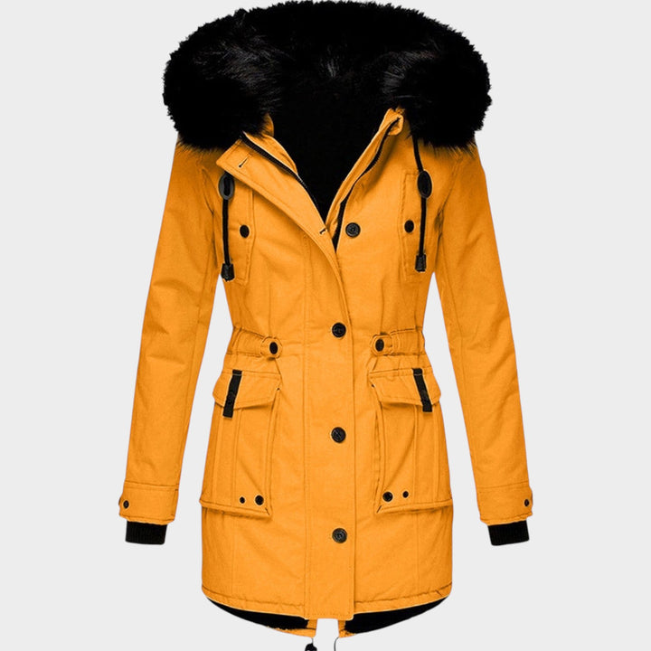 Women’s Parka Winter Coat Hooded Button Closure Pockets