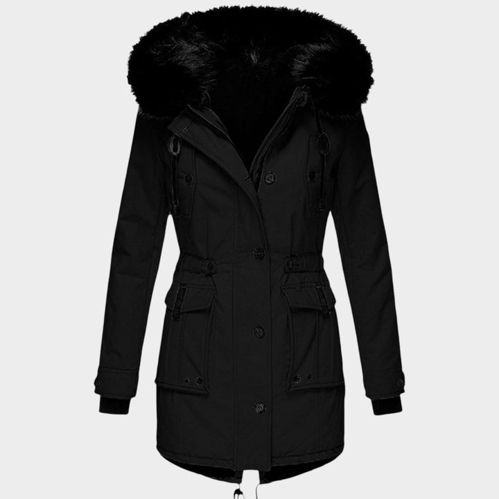Women’s Parka Winter Coat Hooded Button Closure Pockets