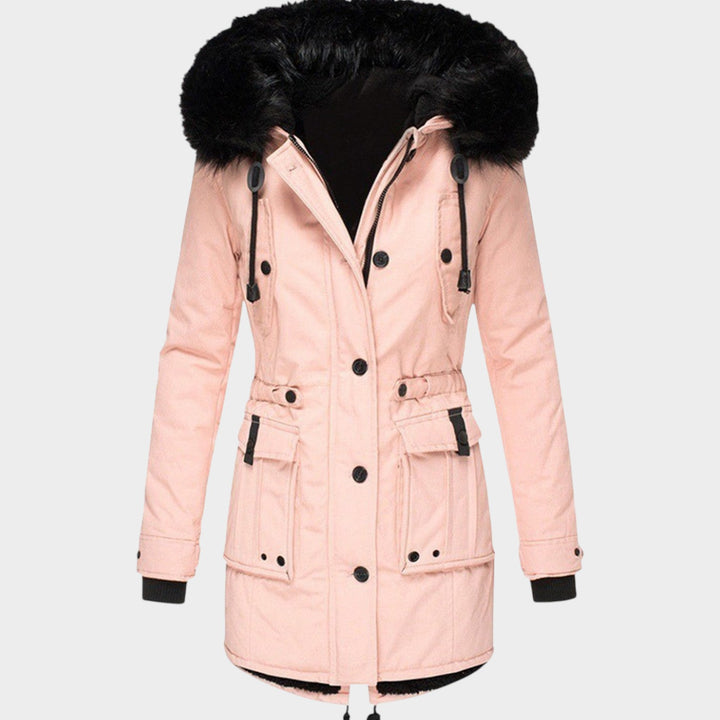 Women’s Parka Winter Coat Hooded Button Closure Pockets