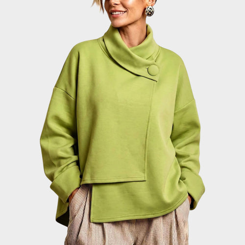 Women’s Asymmetric Sweater Draped Cowl Neck Design