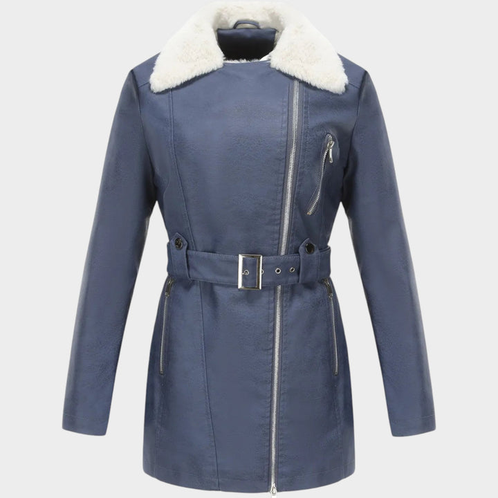 Women’s Winter Coat Waist Belt Long Sleeve Pockets