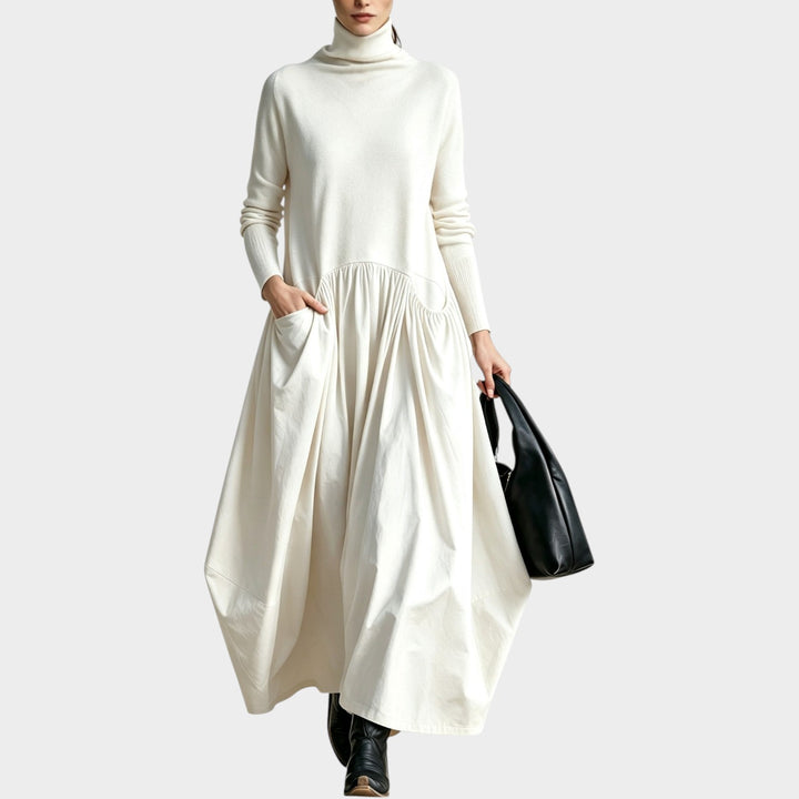 Women’s Oversized Maxi Dress Stand Collar Loose Fit