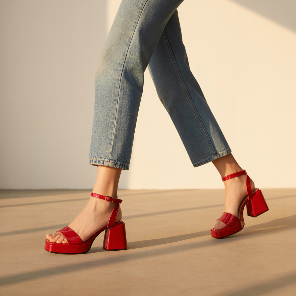 Ankle Strap Block Heel Sandals