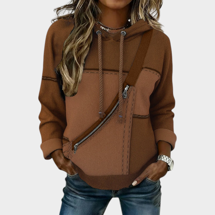 Women’s Textured Hoodie Zip Front Long Sleev