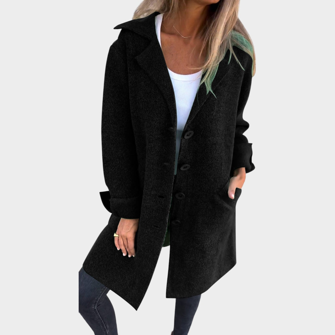 Women’s Long Coat Lapel Collar Relaxed Silhouette