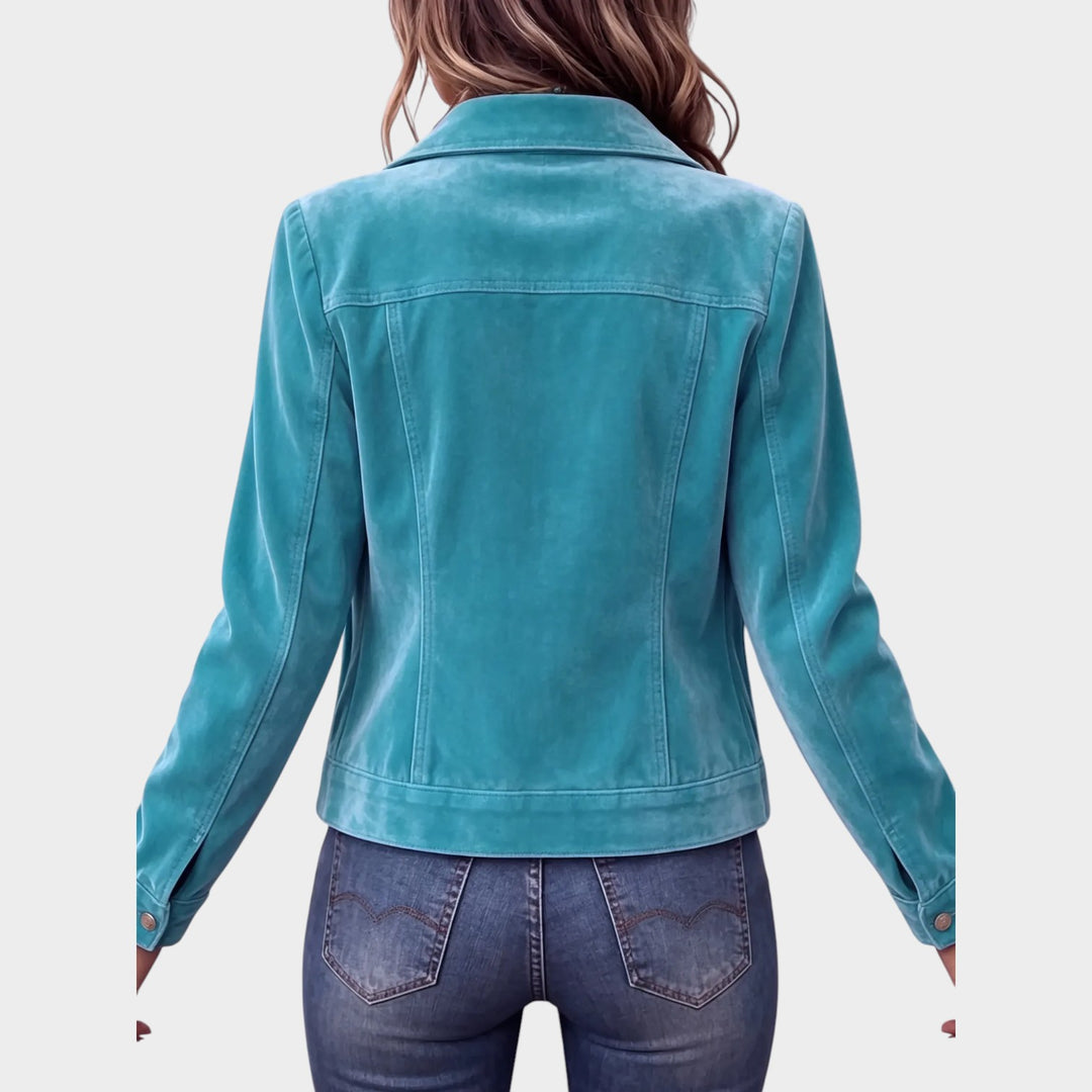 Women’s Vintage Wash Jacket Button Front Casual Style