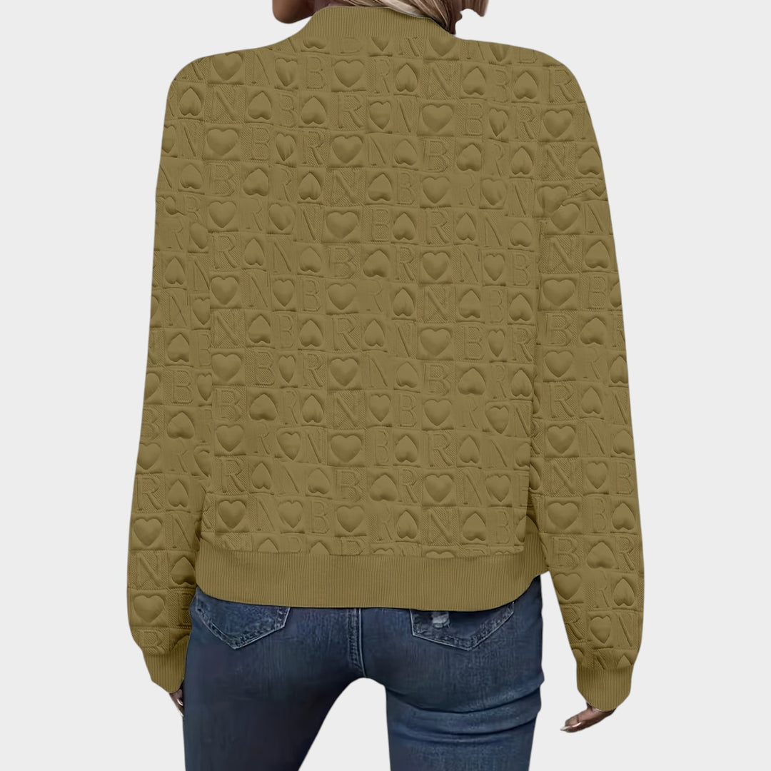 Women’s Bomber Jacket Casual Quilted Zip Up
