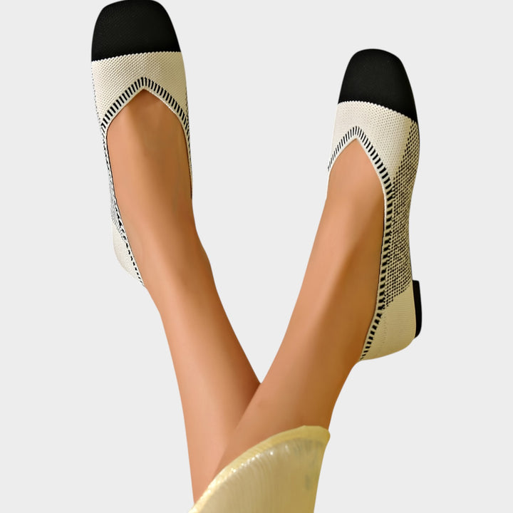 Women’s Ballet Flats Woven Square Toe Breathable Design