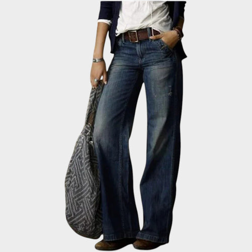 Women's Wide Leg Jeans | High Waist Relaxed Denim Palazzo Pants