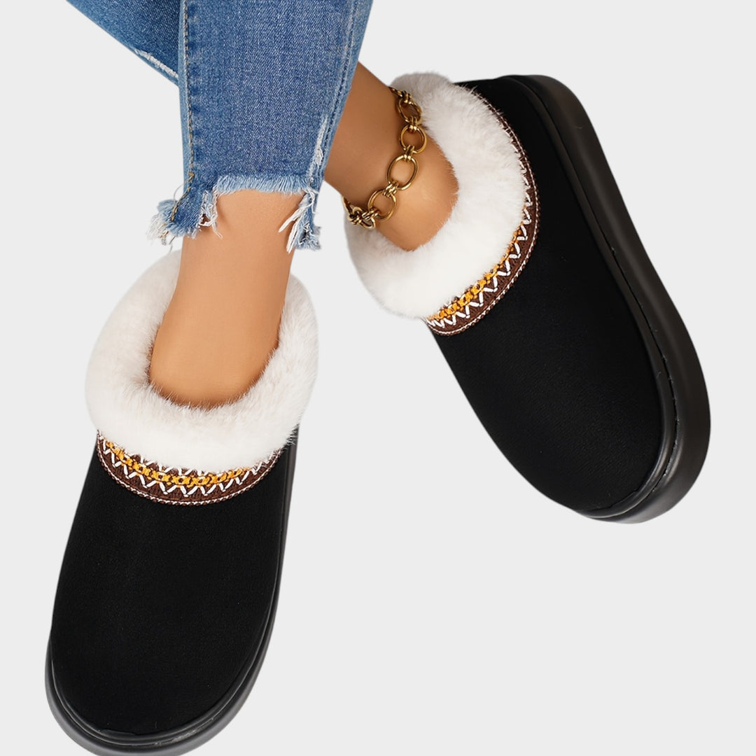 Women’s Thermal Slippers Warm Lined Slip-On Winter Shoes