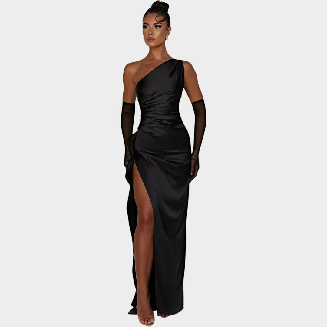 Formal Satin Evening Maxi Dress