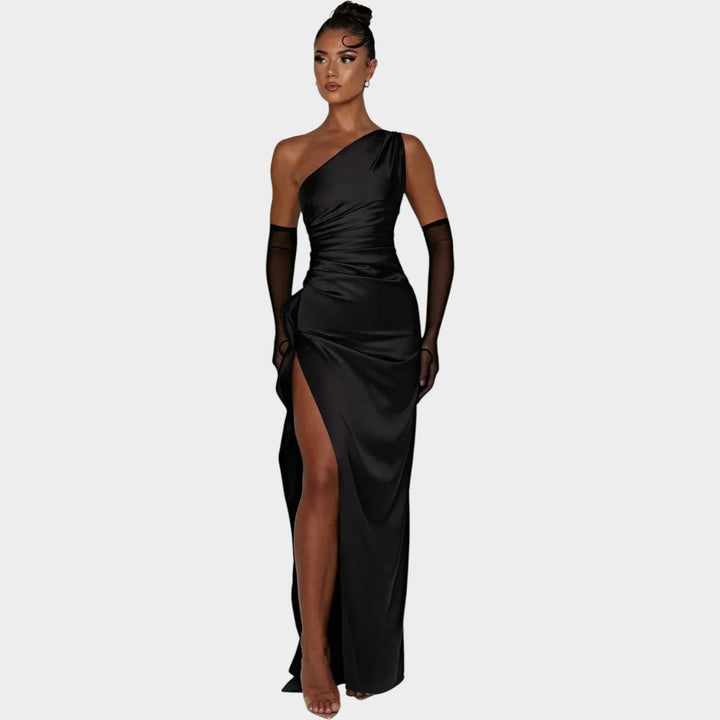 Formal Satin Evening Maxi Dress