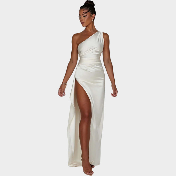 Formal Satin Evening Maxi Dress