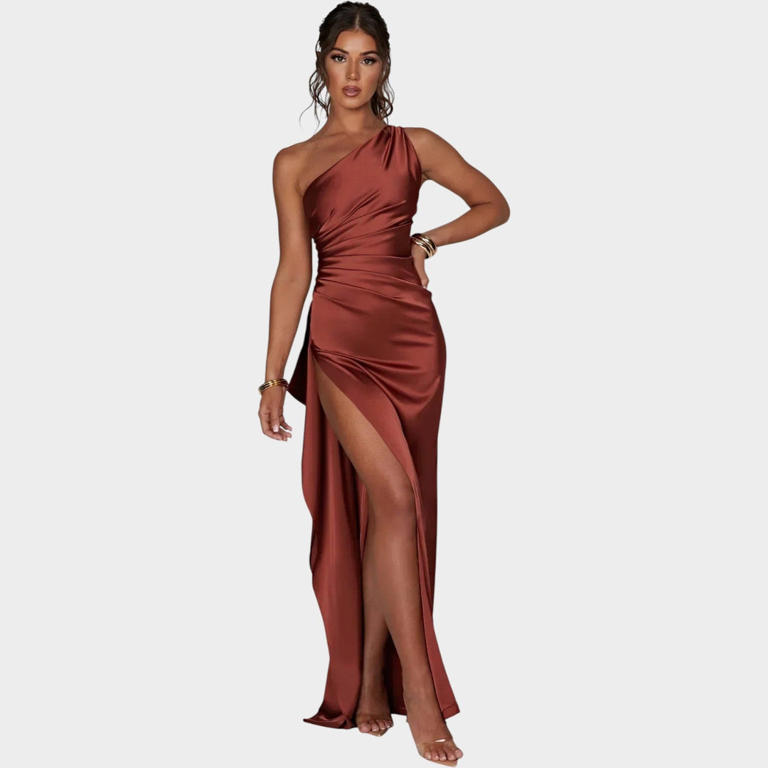 Formal Satin Evening Maxi Dress