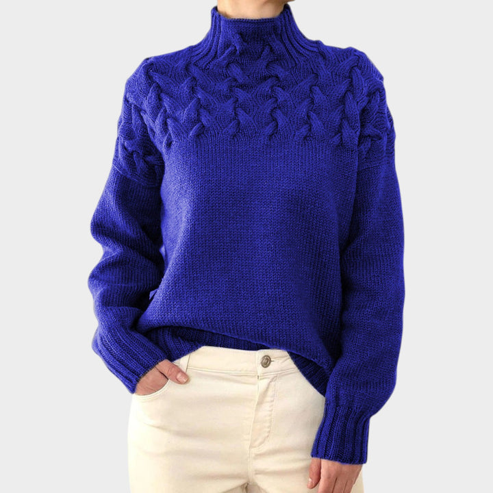 Women’s Cable Knit Turtleneck Sweater Cozy Comfortable Fit