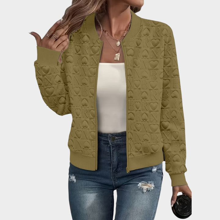 Women’s Bomber Jacket Casual Quilted Zip Up