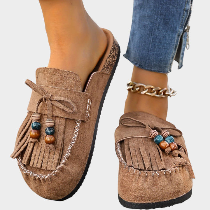 Women’s Mule Loafers Slip On Tassel Detail