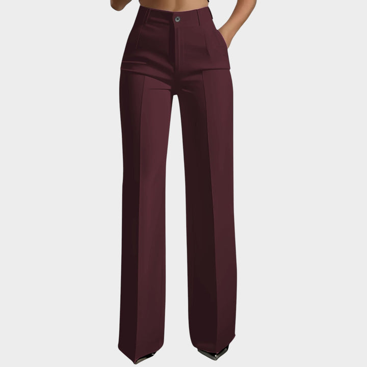 Women’s High-Waist Pants Elastic Waist Casual Trousers