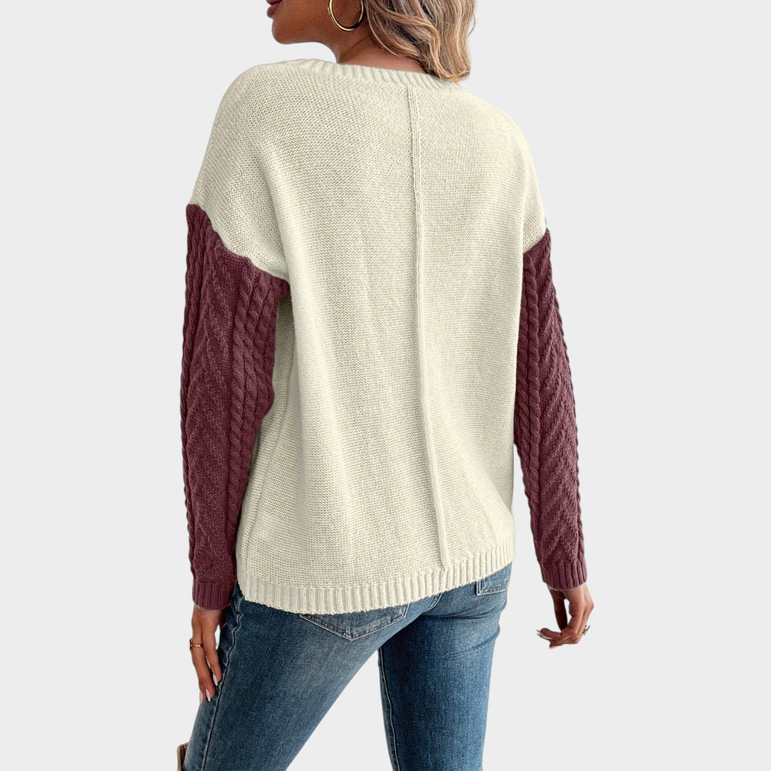 Women’s Crew Neck Sweater with Pocket Detail