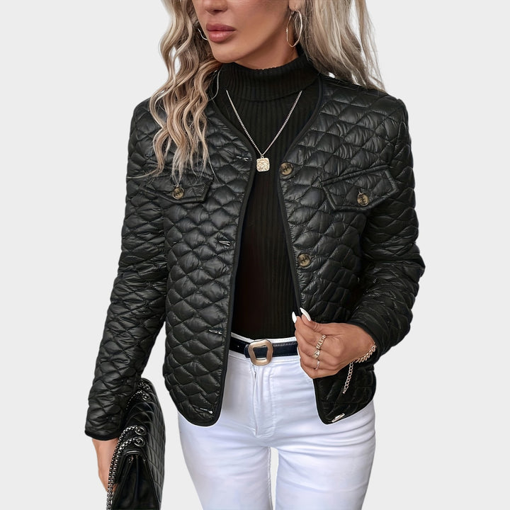 Women’s Quilted Jacket Casual Button Front Pocket