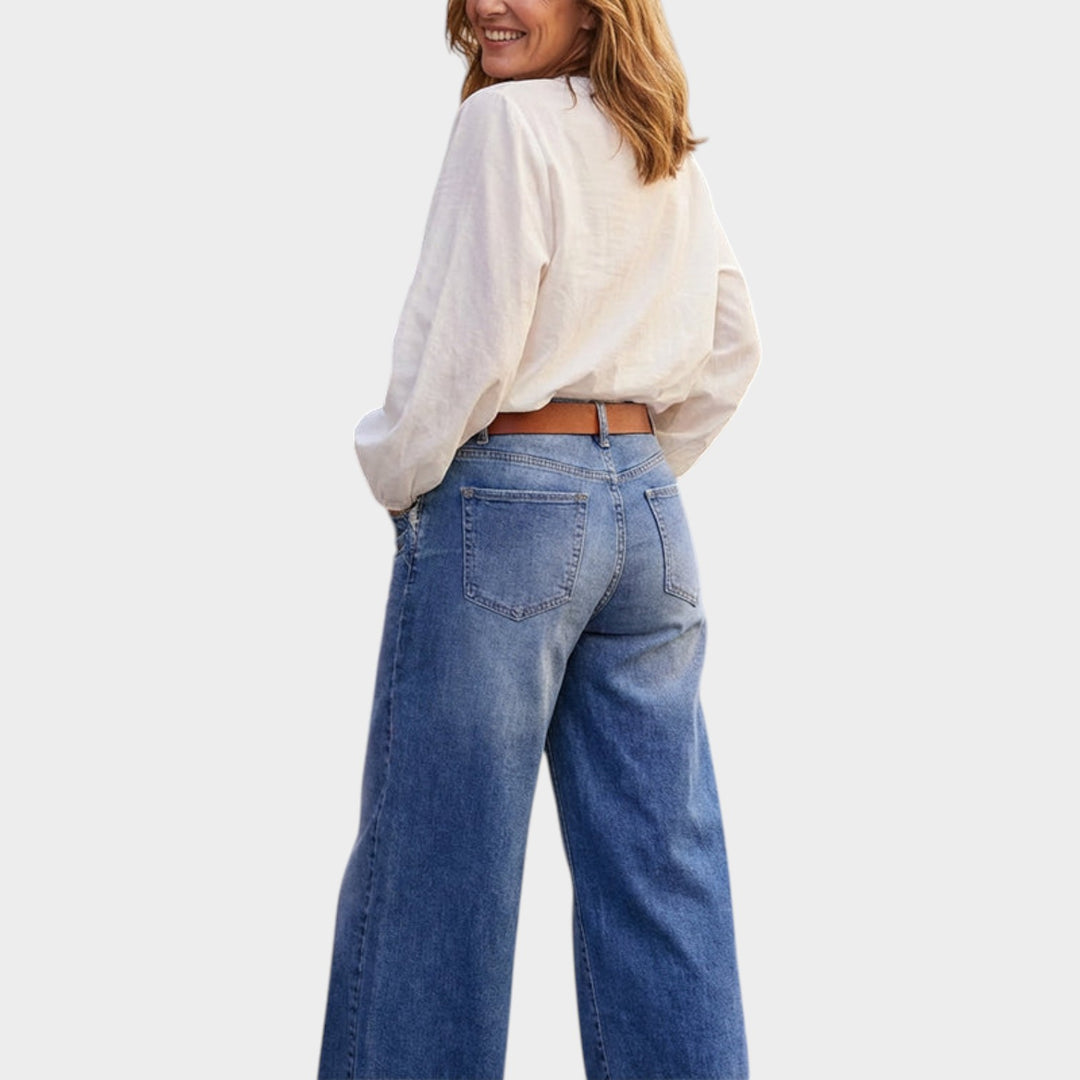 Women’s Wide Leg Jeans High Waist Retro Denim