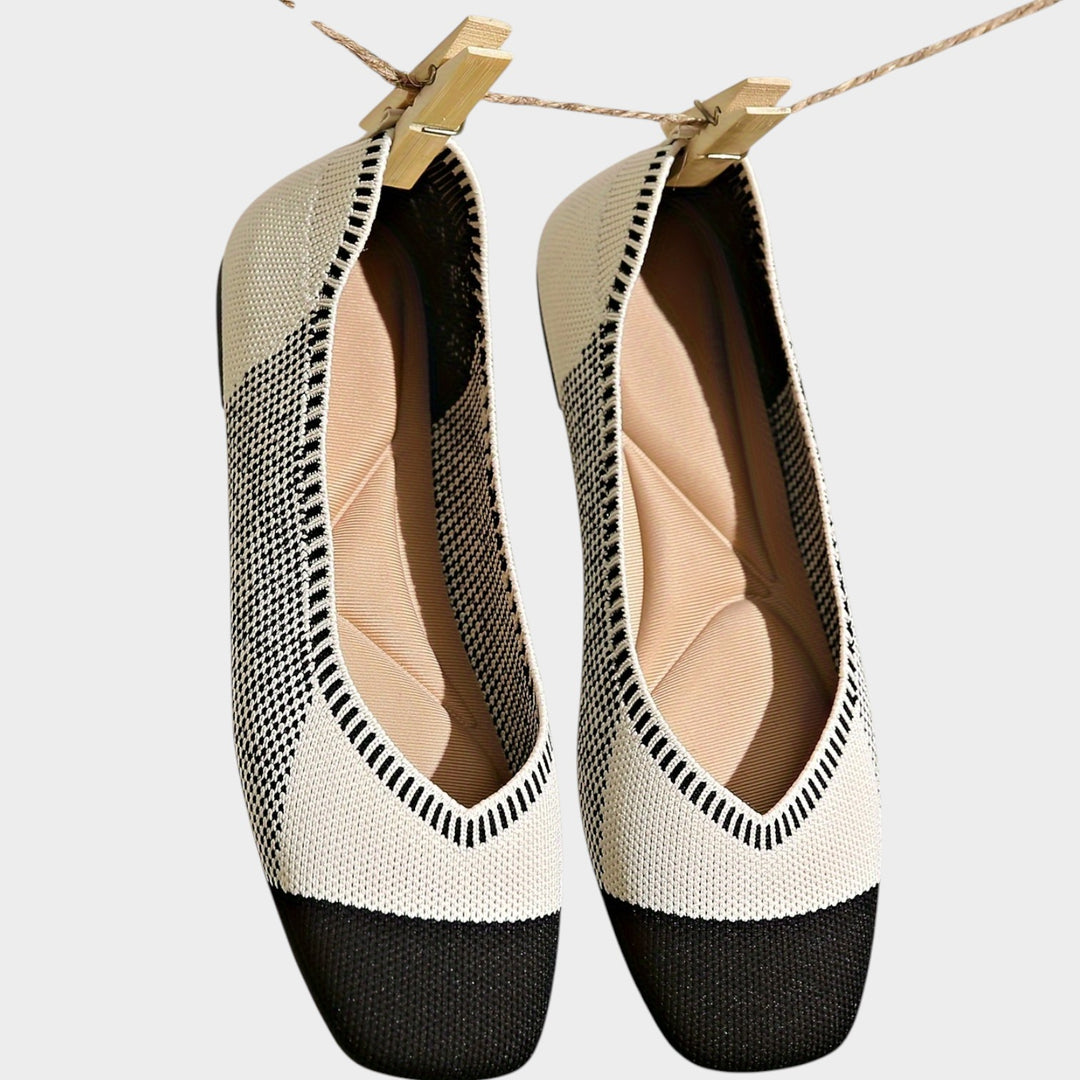 Women’s Ballet Flats Woven Square Toe Breathable Design