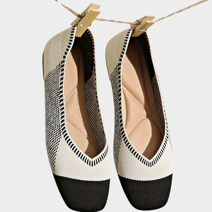 Women’s Ballet Flats Woven Square Toe Breathable Design