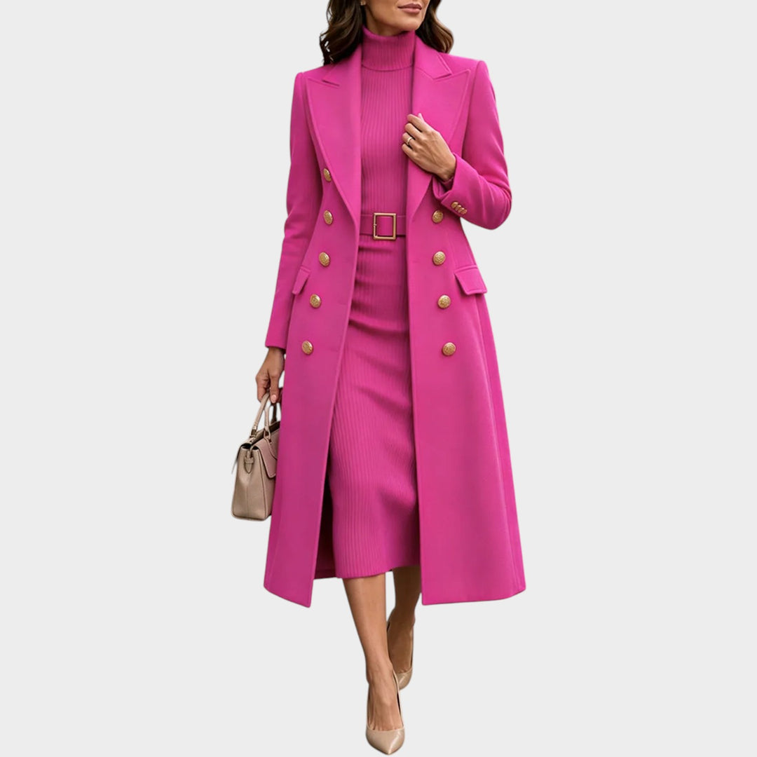 Women’s Long Coat Elegant Classic Tailored Style