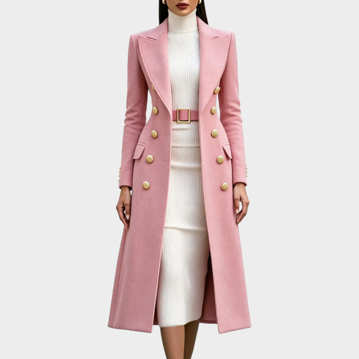 Women’s Long Coat Elegant Classic Tailored Style