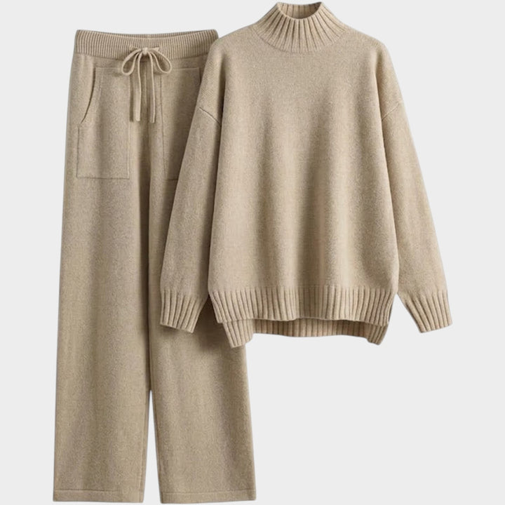 Women’s Matching Set Knit Drawstring Waist Long Sleeve