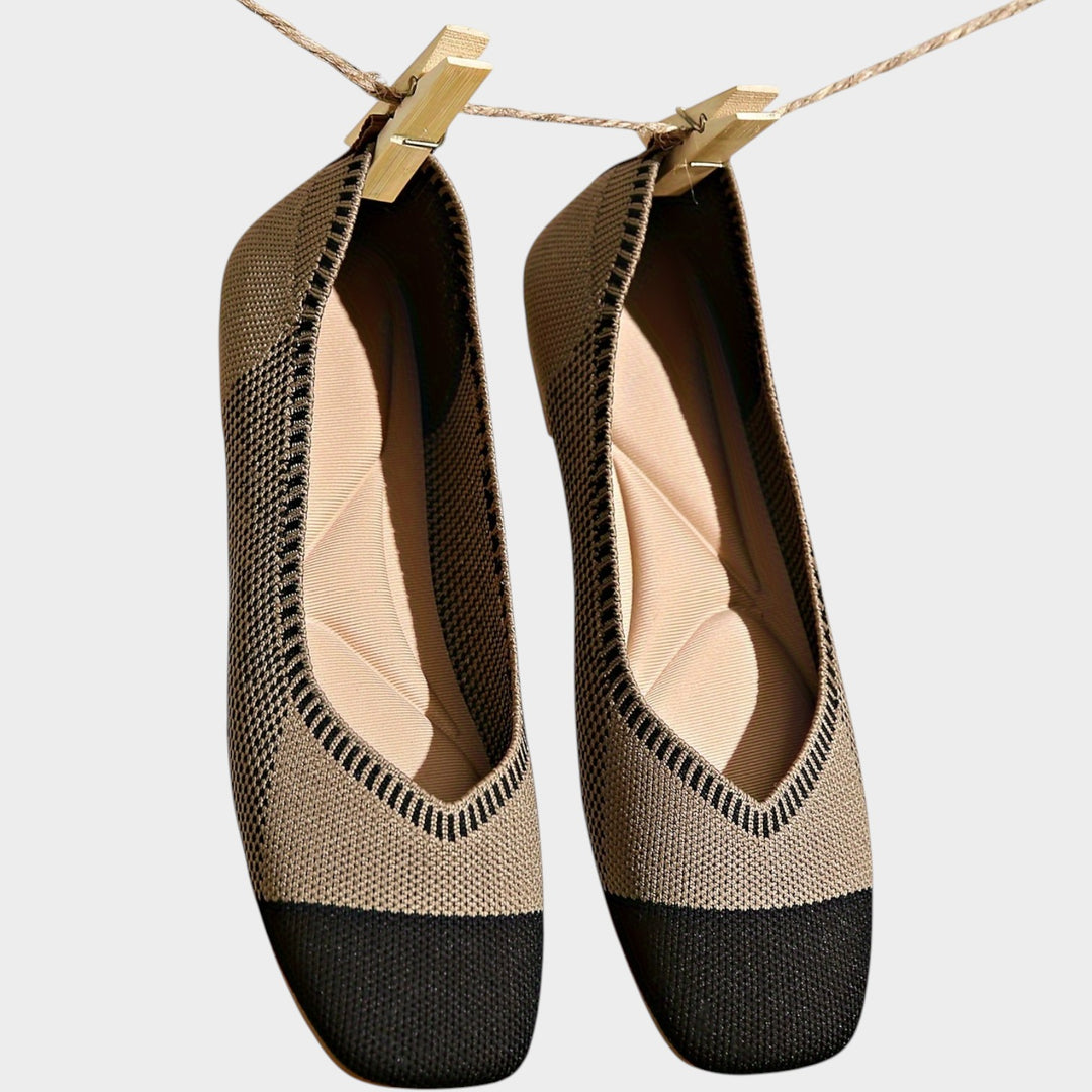 Women’s Ballet Flats Woven Square Toe Breathable Design