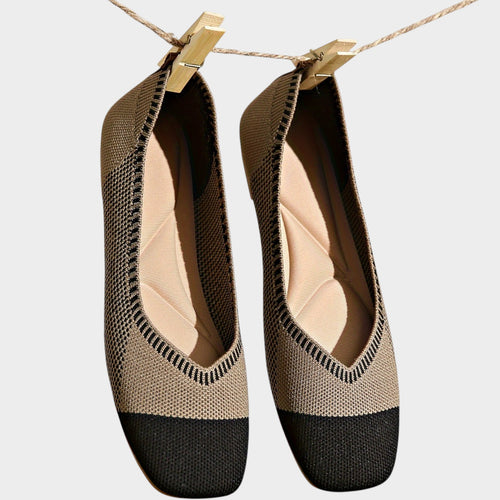 Women’s Ballet Flats Woven Square Toe Breathable Design