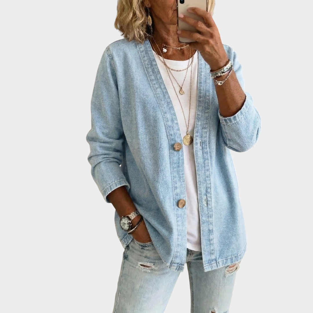 Women’s Denim Cardigan Button Front Longline Style